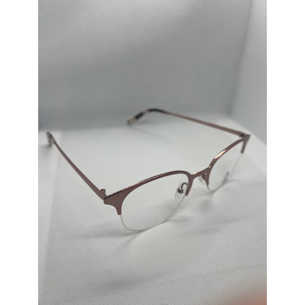 Selah Eyeglasses Frames Rose Gold‎ Metal Semi Rimless Glasses Frames Women